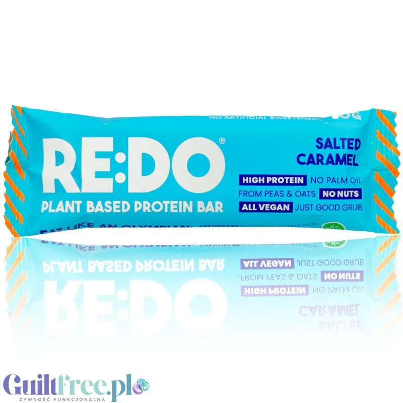 ReDo Plant Protein Bar Salted Caramel - wegański baton proteinowy bez orzechów, oleju palmowego i słodzików