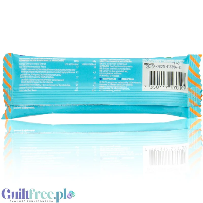 ReDo Plant Protein Bar Salted Caramel - wegański baton proteinowy bez orzechów, oleju palmowego i słodzików - Image 2