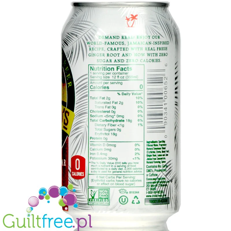 Reed's Zero Sugar Craft Ginger Beer Extra - piwo imbirowe bez cukru ze świeżym imbirem - Image 3