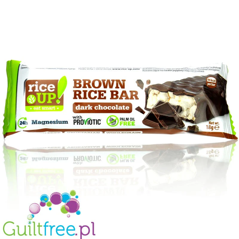 RiceUP Brown Rice Bar Dark Chocolate 94kcal - baton ryżowy w polewie z Ciemnej Czekolady