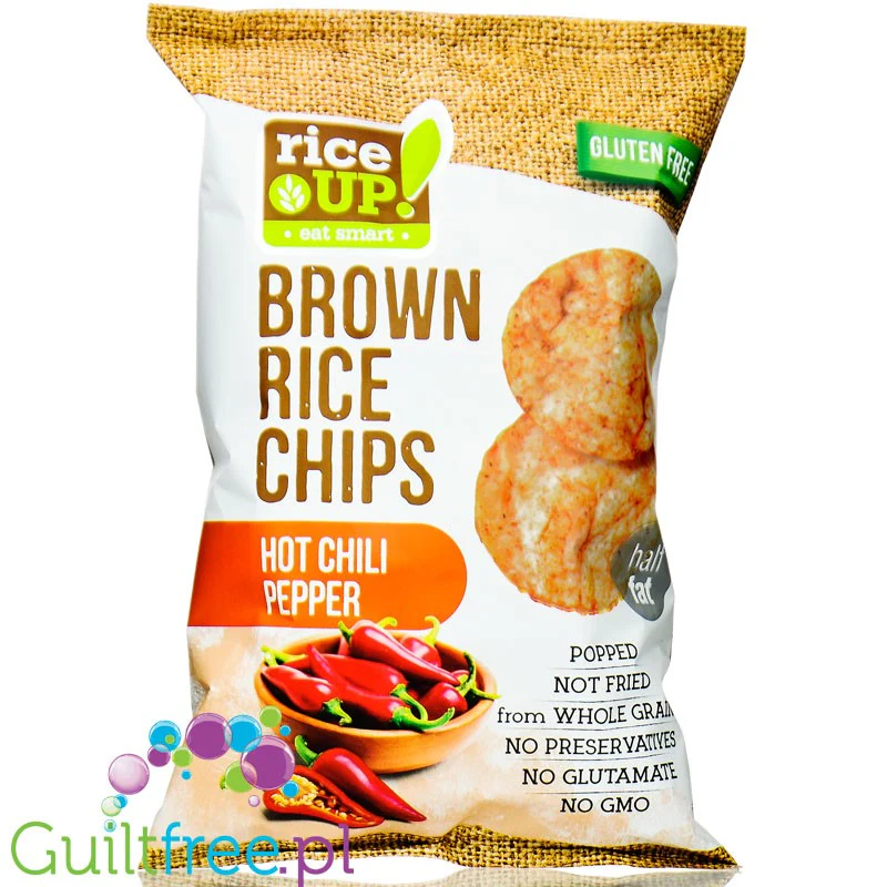 RiceUp Hot Chilli Pepper 60g - pikantne chipsy z brązowego, pełnoziarnistego ryżu