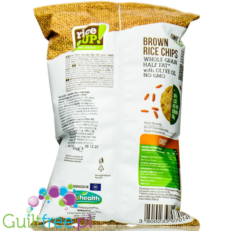 RiceUp Hot Chilli Pepper 60g - pikantne chipsy z brązowego, pełnoziarnistego ryżu - Image 2