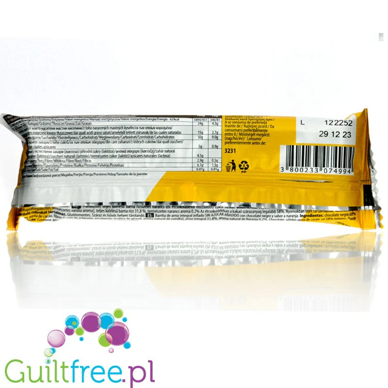 RiceUP Zero Brown Rice Bar Orange & Dark Chocolate 81kcal - ryżowy batonik bez cukru i słodzików, Pomarańcza & Ciemna Czekolada - Image 2