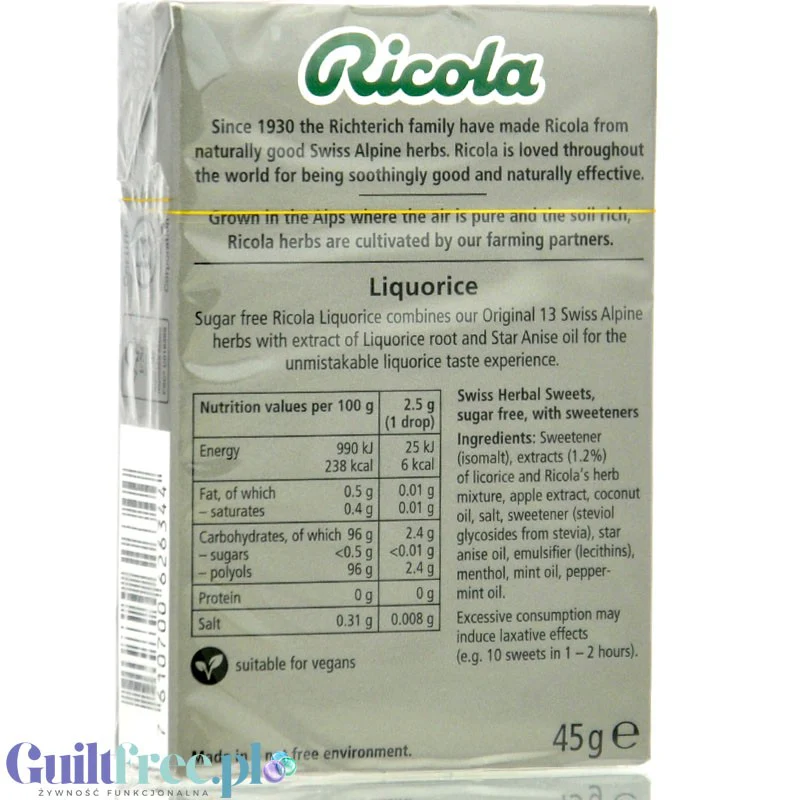 Ricola Liquorice - ziołowe cukierki lukrecjowe bez cukru ze stewią - Image 4