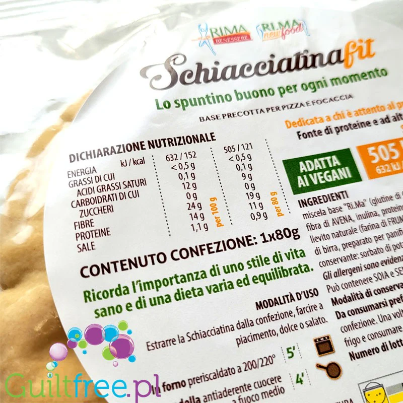 Rima Schiacciatina Fit - włoska pita błonnikowa low carb tylko 9g węglowodanów - Image 2