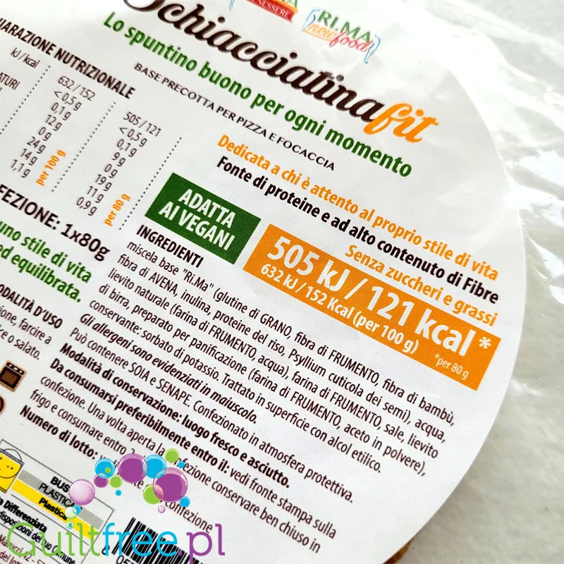 Rima Schiacciatina Fit - włoska pita błonnikowa low carb tylko 9g węglowodanów - Image 3