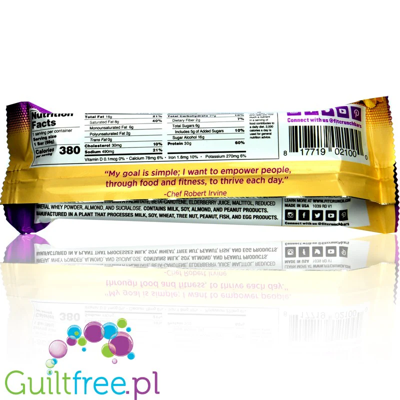 Fit Crunch Peanut Butter & Jelly XXL - 30g białka! wypiekany baton proteinowy z WPI, 6 warstw - Image 2