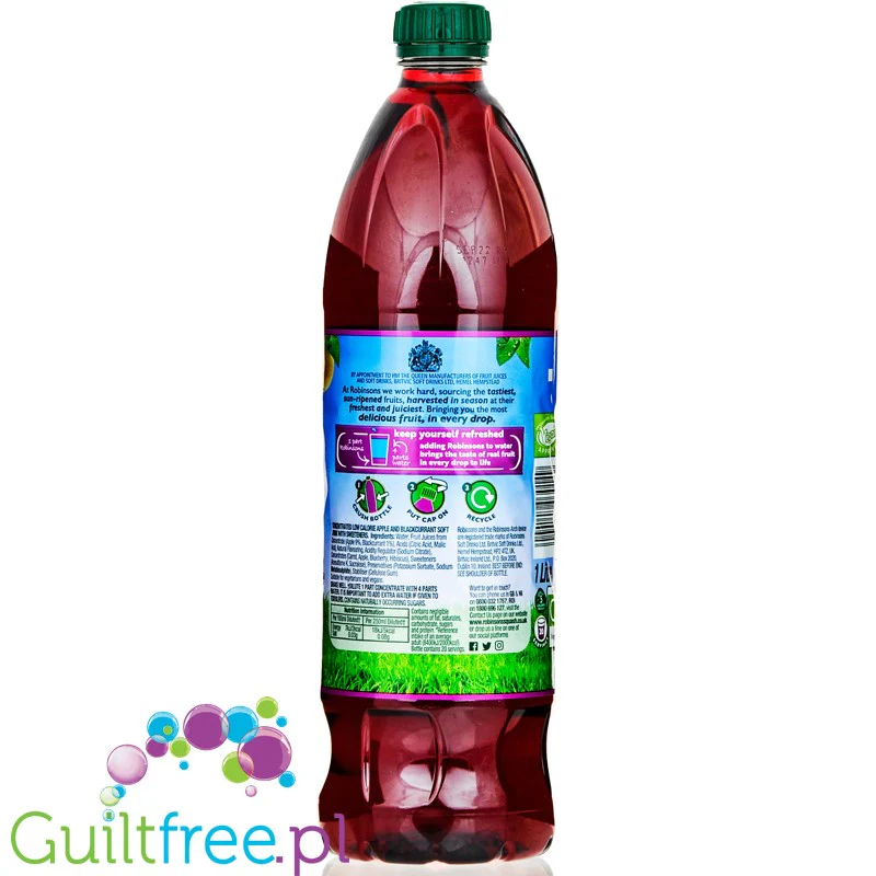 Robinsons Apple & Blackcurrant Squash - skoncentrowany syrop do rozcieńczania bez cukru i kalorii, Jabłko & Czarna Porzeczka - Image 2