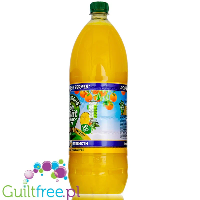 Robinsons Double Strength Orange & Pineapple 1,75L - skoncentrowany syrop do rozcieńczania bez cukru, Ananas & Pomarańcza - Image 3