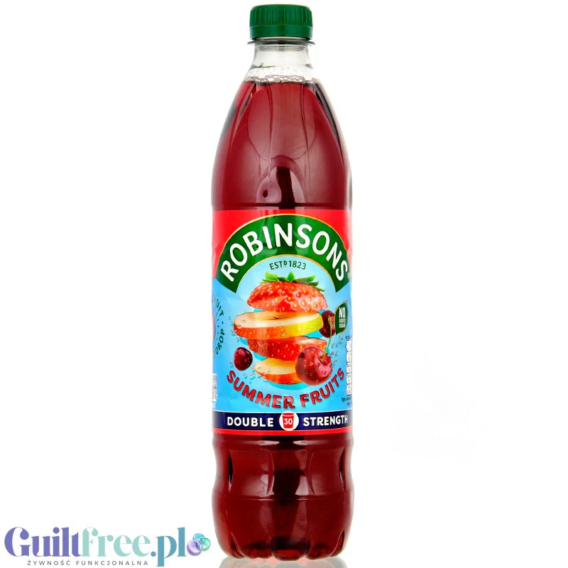 Robinsons Double Strength Summer Fruits Squash 750ml - skoncentrowany syrop do rozcieńczania bez cukru i kalorii, Letnie Owoce