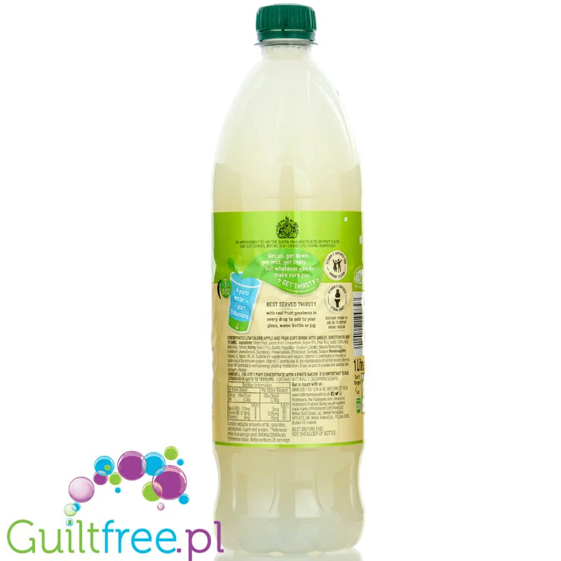 Robinsons Real Fruit Barley Apple & Pear Squash 1L - skoncentrowany syrop do rozcieńczania bez cukru i kalorii, Jabłko Gruszka - Image 2