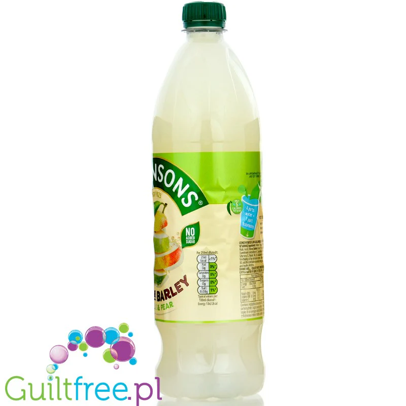Robinsons Real Fruit Barley Apple & Pear Squash 1L - skoncentrowany syrop do rozcieńczania bez cukru i kalorii, Jabłko Gruszka - Image 3