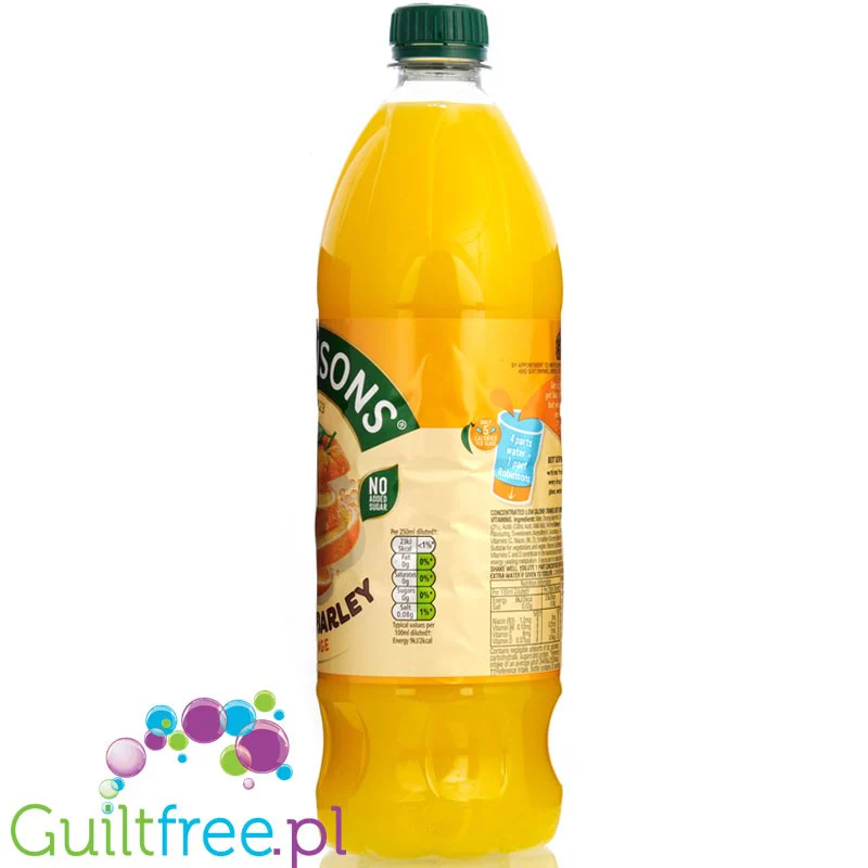 Robinsons Real Fruit Barley Orange - skoncentrowany syrop do rozcieńczania bez cukru i kalorii, Pomarańcza - Image 3