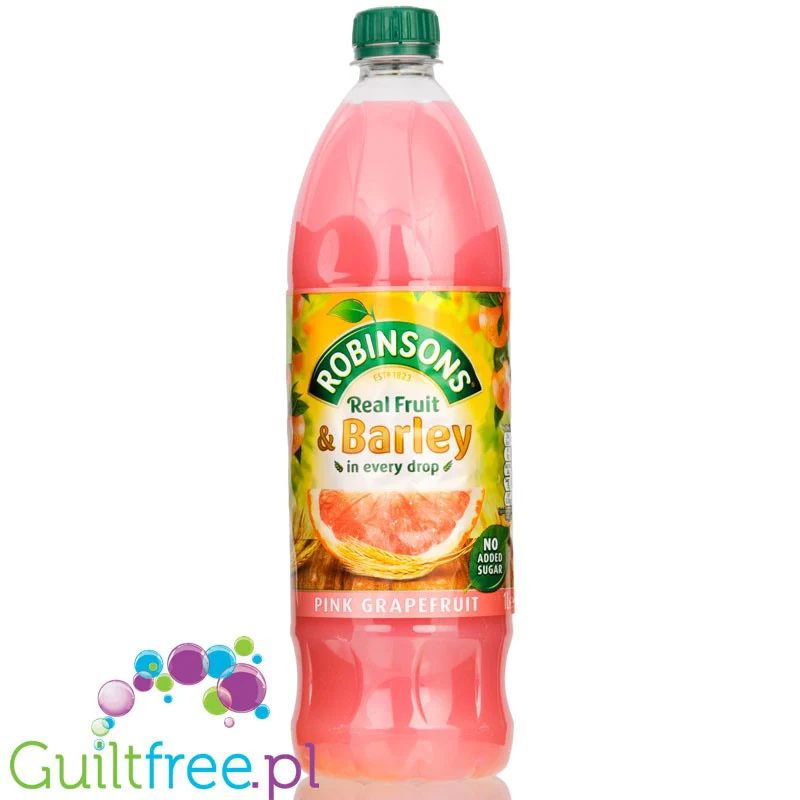 Robinsons Real Fruit Pink Grapefruit Squash - skoncentrowany syrop do rozcieńczania bez cukru i kalorii, Różowy Grapefruit