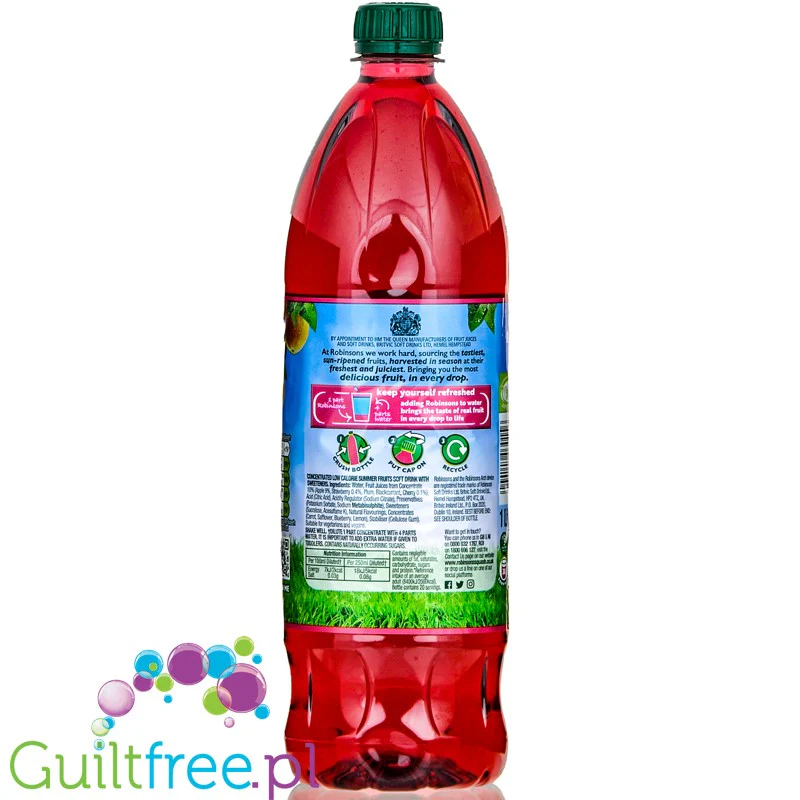 Robinsons Summer Fruits Squash - skoncentrowany syrop do rozcieńczania bez cukru i kalorii, Letnie Owoce - Image 2