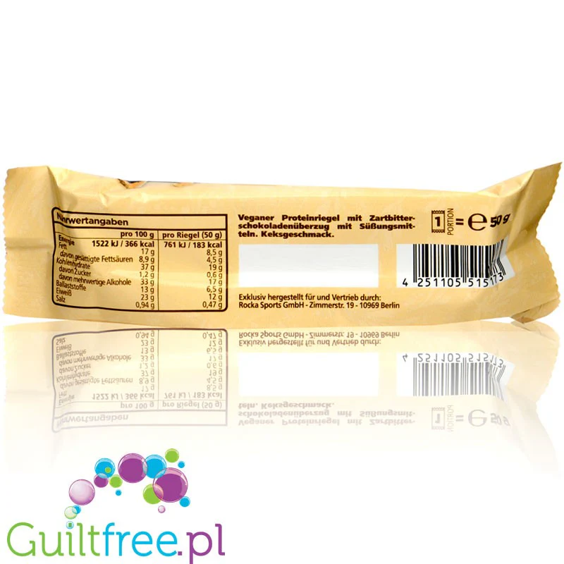 Rocka Nutrition NO WHEY Butter Cookie - wegański baton białkowy bez cukru i oleju palmowego - Image 2