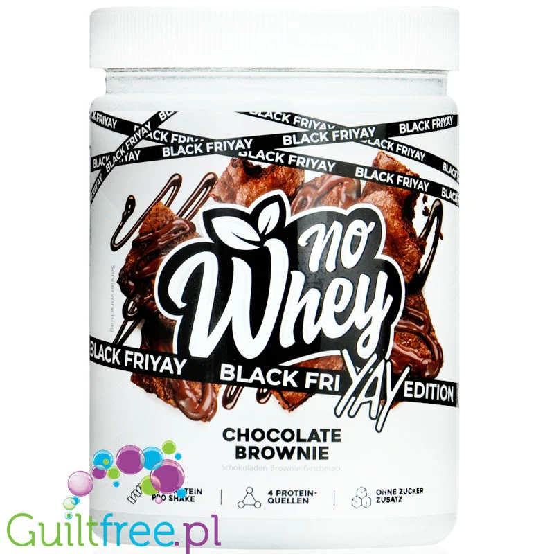 Rocka Nutrition NO WHEY Chocolate Brownie 0,3kg - wegańska odżywka białkowa 4 źródła białka, bez glutenu - Image 2