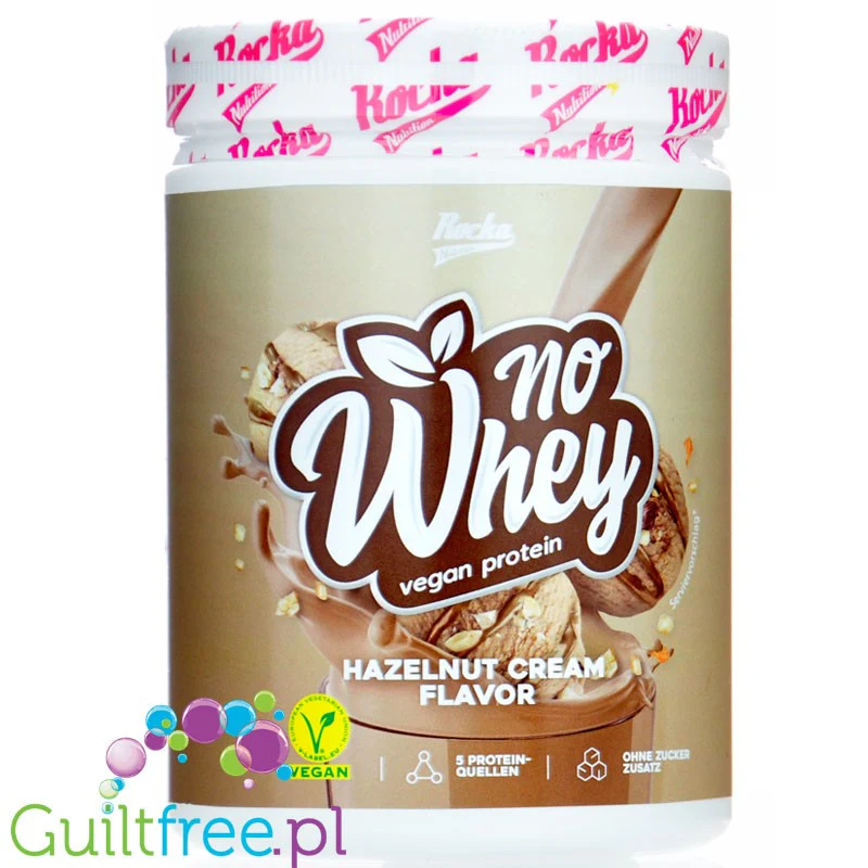 Rocka Nutrition Protein Shake Hazelnut Cream 300g - wegańska odżywka białkowa 5 źródeł białka, bez glutenu i orzechów - Image 2