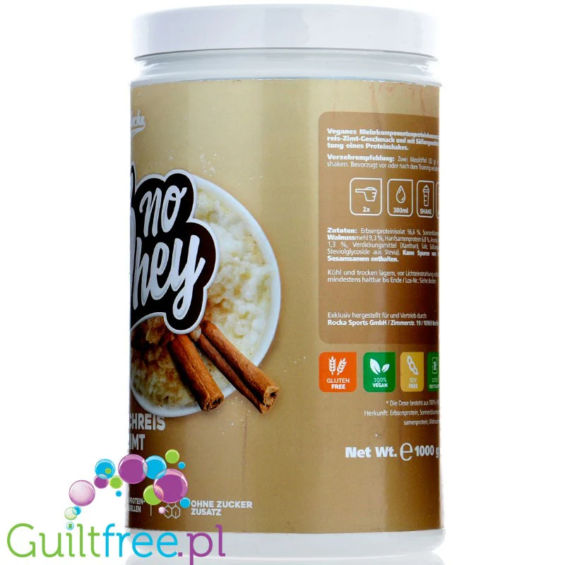 Rocka Nutrition NO WHEY Milchreis Zimt - wegańska odżywka białkowa bez soi, 4 źródła białka, smak Ryż na Mleku - Image 3