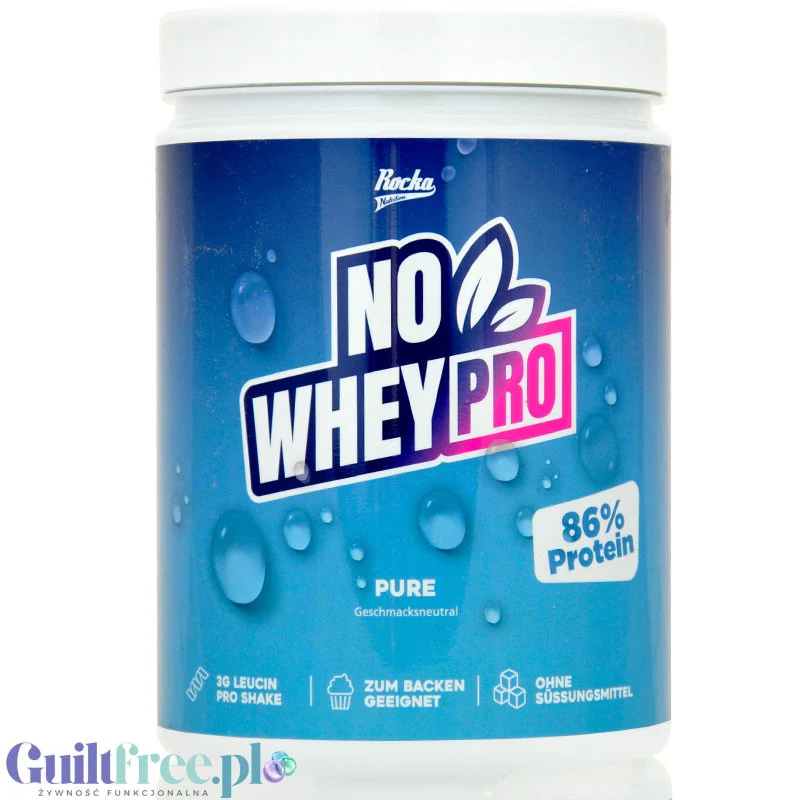 Rocka Nutrition NO WHEY PRO Pure 750g - bezsmakowa niesłodzona wegańska odżywka białkowa smak naturalny