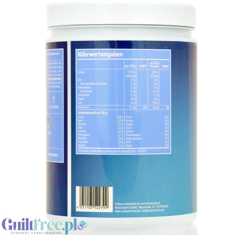 Rocka Nutrition NO WHEY PRO Pure 750g - bezsmakowa niesłodzona wegańska odżywka białkowa smak naturalny - Image 3