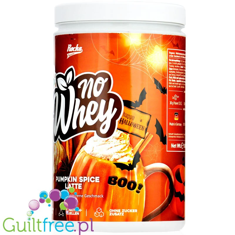 Rocka Nutrition NO WHEY Pumpkin Spice Latte - wegańska odżywka białkowa 5 źródeł białka, bez glutenu - Image 3