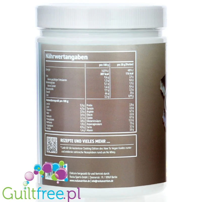 Rocka Nutrition NO WHEY Schoco Coco 300g - wegańska odżywka białkowa 5 źródeł białka, bez soi i glutenu - Image 2