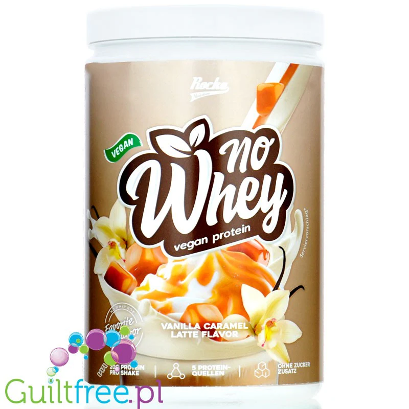 Rocka Nutrition Protein Shake Vanilla Caramel Latte - wegańska odżywka białkowa 5 źródeł białka, Latte Karmelowo-Waniliowe - Image 2