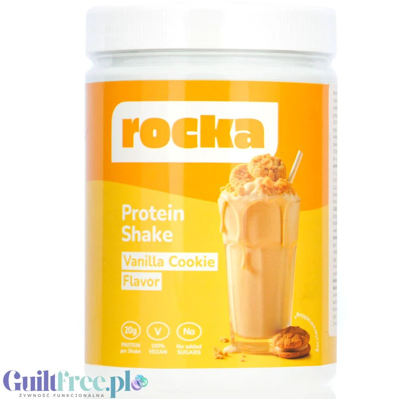 Rocka Nutrition NO WHEY Vanilla Cookie 300g - wegańska odżywka białkowa 5 źródeł białka bez soi