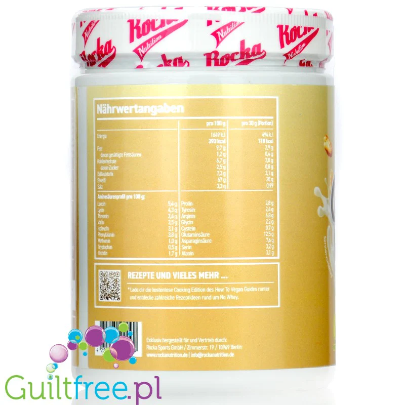 Rocka Nutrition NO WHEY Vanilla Cookie 300g - wegańska odżywka białkowa 5 źródeł białka bez soi - Image 2