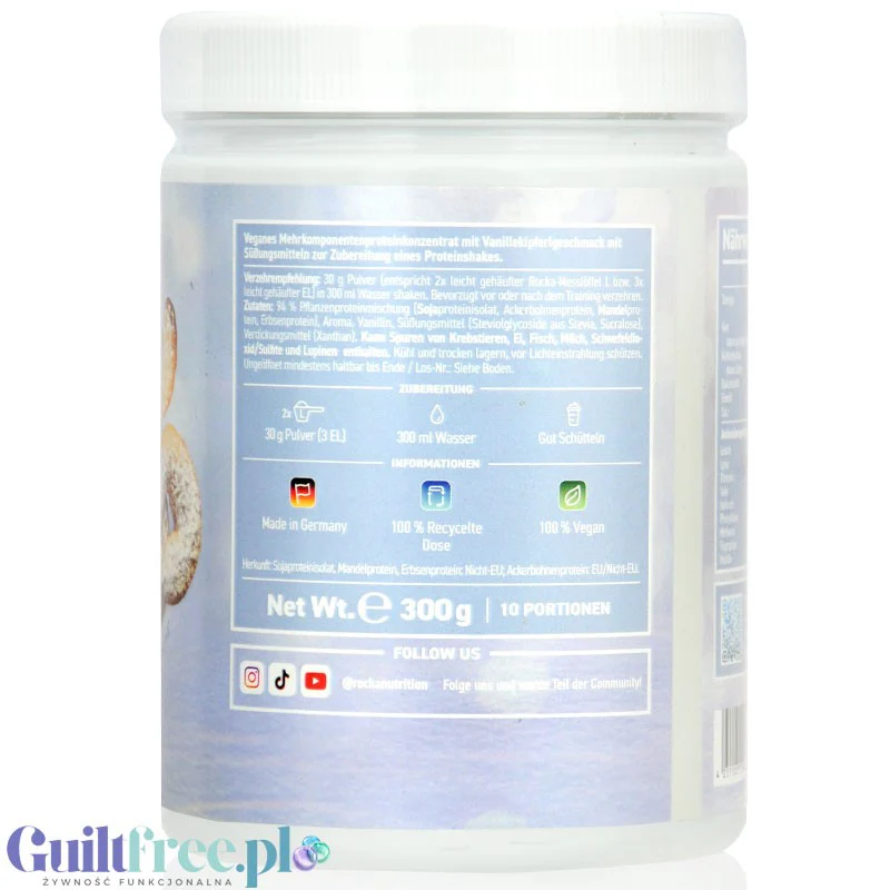 Rocka Nutrition NO WHEY Christmas Cookie 300g - wegańska odżywka białkowa 5 źródeł białka, bez glutenu - Image 2