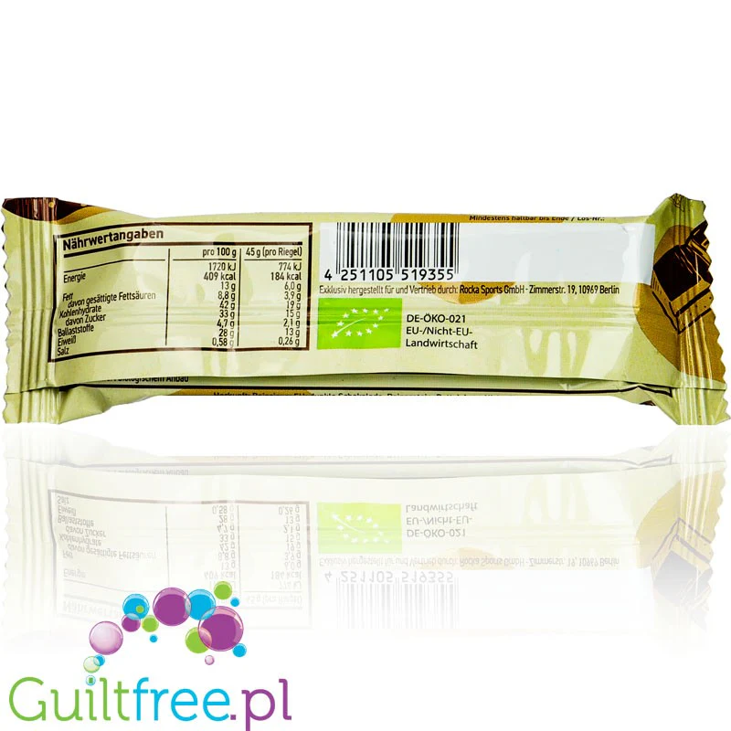 Rocka Nutrition NO WHEY Vegan BIO  Choco Crisp   - organiczny wegański baton proteinowy 13g białka - Image 2