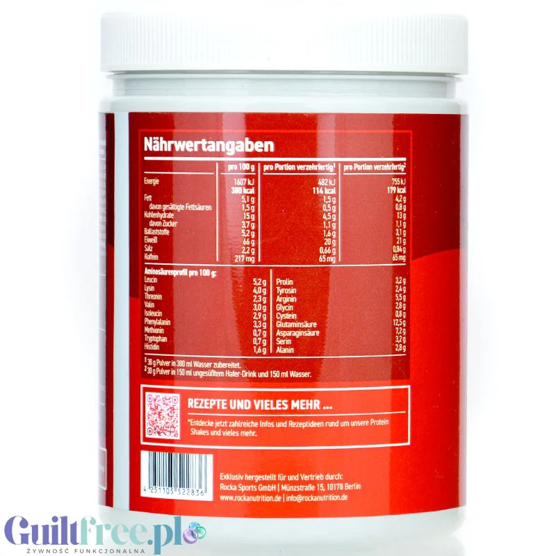 Rocka Nutrition Protein Coffee Speculoos Latte 270g - wegańska kawa proteinowa 65mg kofeiny, smak Ciasteczka Spekulos - Image 2