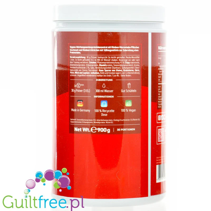 Rocka Nutrition Protein Shake Christmas Cookie 1kg - wegański szejk proteinowy z 4 źródeł białek roślinnych bez cukru - Image 2
