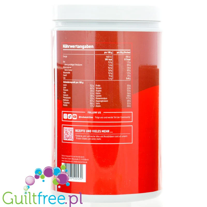 Rocka Nutrition Protein Shake Christmas Cookie 1kg - wegański szejk proteinowy z 4 źródeł białek roślinnych bez cukru - Image 3