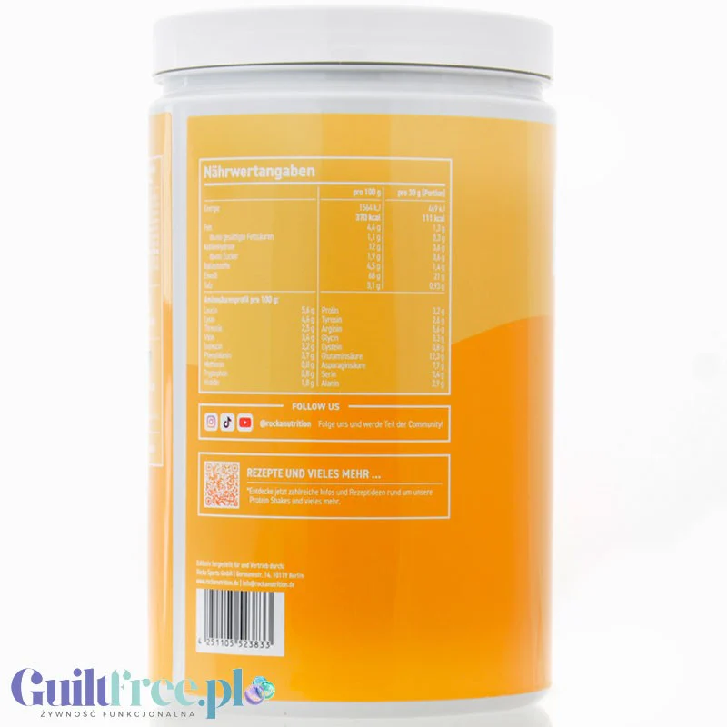 Rocka Nutrition Protein Shake Mango Lassi 0,9kg - wegańska odżywka białkowa 4 źródła białka - Image 2
