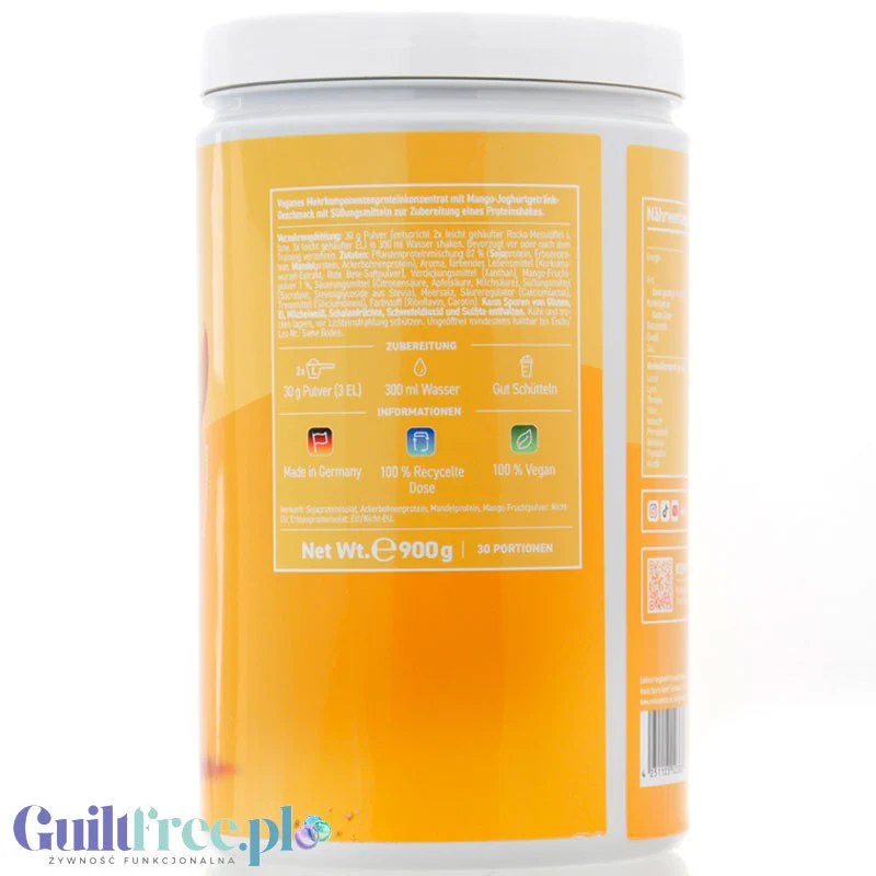 Rocka Nutrition Protein Shake Mango Lassi 0,9kg - wegańska odżywka białkowa 4 źródła białka - Image 3
