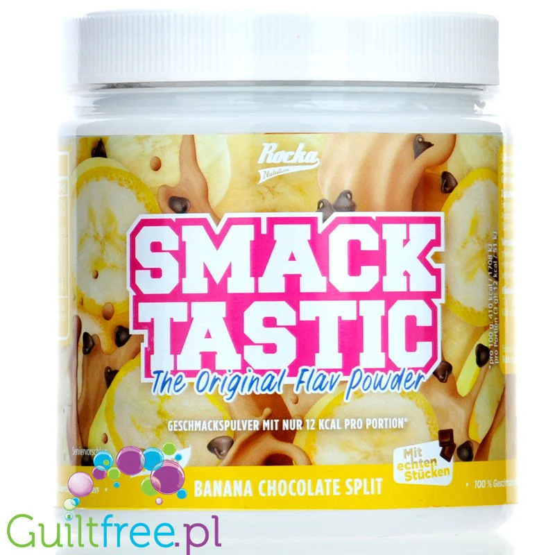 Rocka Nutrition Smacktastic Banana Chocolate Split 270g - słodzący aromat słodzący w proszku, Banan, Czekolada & Bita Śmietanka