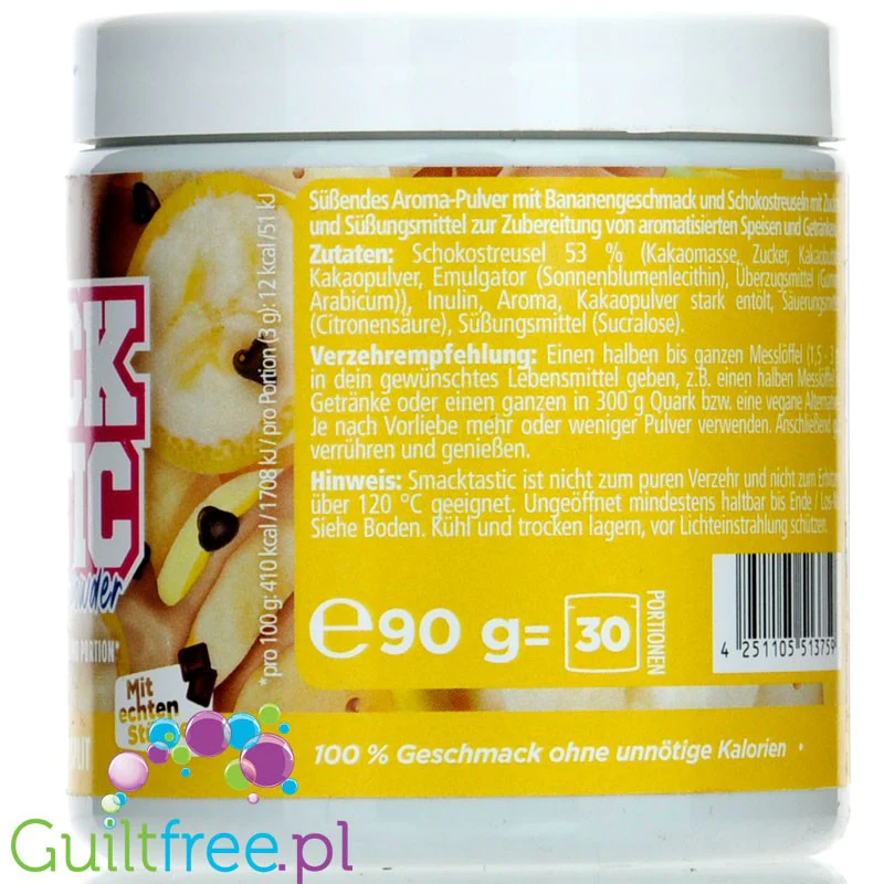 Rocka Nutrition Smacktastic Banana Chocolate Split 90g - słodzący aromat słodzący w proszku, Banan, Czekolada & Bita Śmietanka - Image 3
