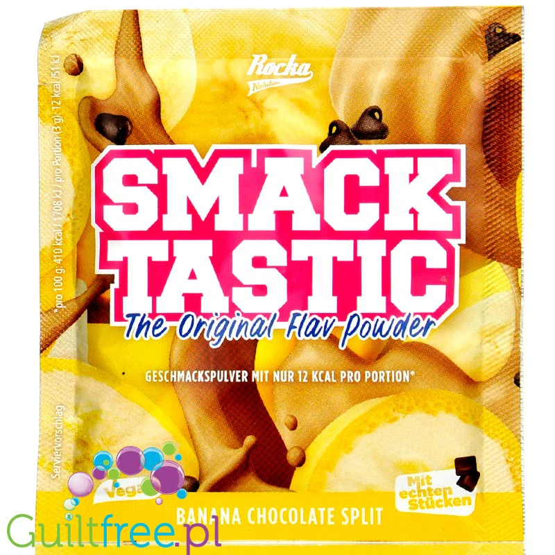 Rocka Nutrition Smacktastic Banana Chocolate Split - słodzący aromat słodzący w proszku, Banan, Czekolada & Bita Śmietanka