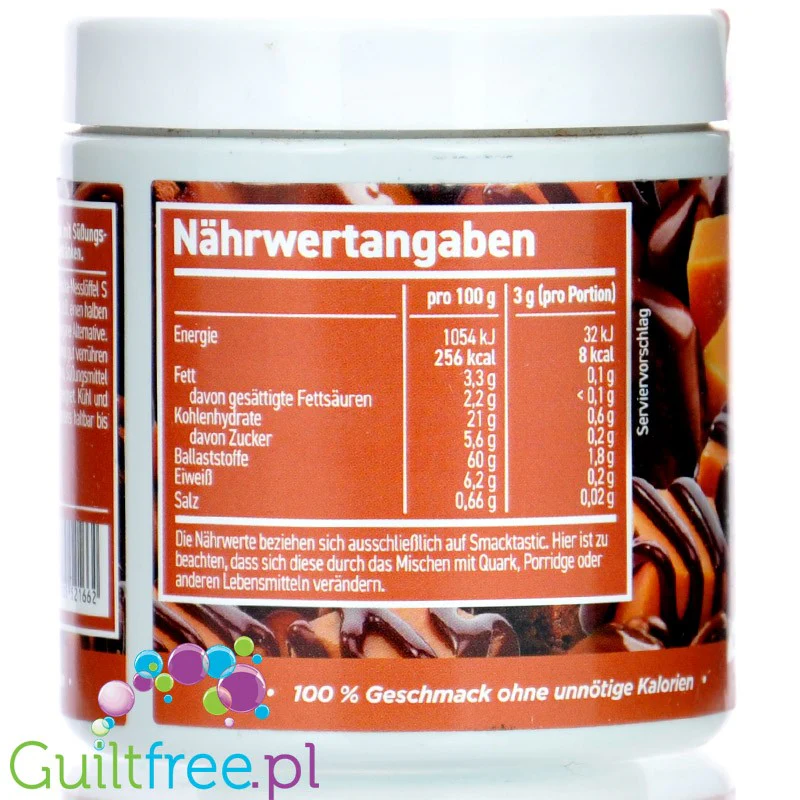 Rocka Nutrition Smacktastic Choco Caramel Fudge 90g - wegański słodzący aromat czekoladowo-karmelowy w proszku - Image 2