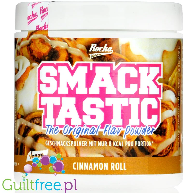 Rocka Nutrition Smacktastic Cinnamon Roll 90g - wegański słodzący aromat drożdżówki cynamonowej w proszku