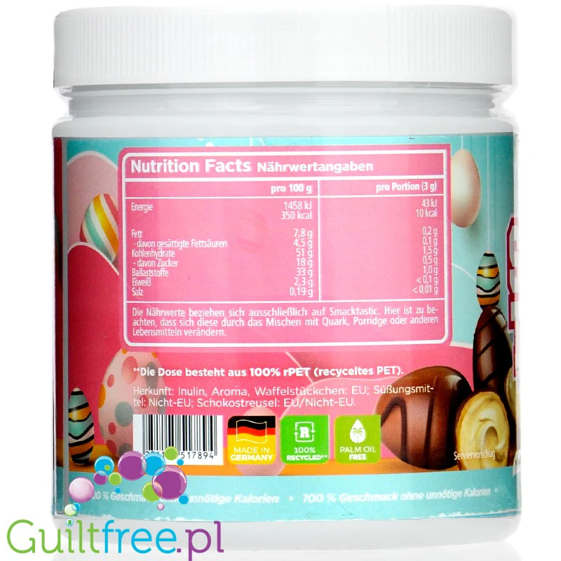 Rocka Nutrition Smacktastic Kiddy Hazelnut Cream - słodzący aromat mlecznych jajeczek z kremem laskowym - Image 3
