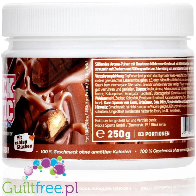 Rocka Nutrition Smacktastic Kiddy Hazelnut Cream - słodzący aromat mlecznych jajeczek z kremem laskowym - Image 7
