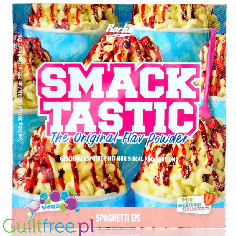 Rocka Nutrition Smacktastic Spaghetti Eis 15g - wegański słodzący aromat w proszku (Truskawki, Kokos & Biała Czekolada)