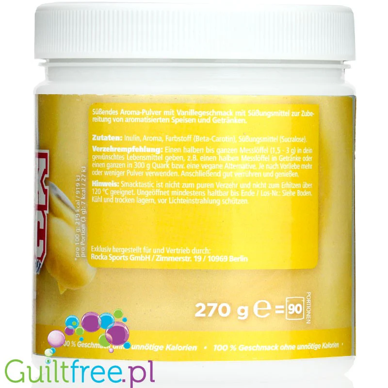 Rocka Nutrition Smacktastic Vanilla Cream 250g - wegański słodzący aromat waniliowy w proszku - Image 4