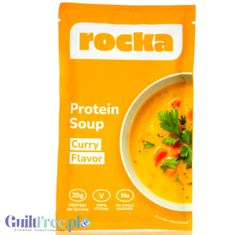 Rocka Protein Soup Curry - wegańska kremowa zupa proteinowa 20g białka instant