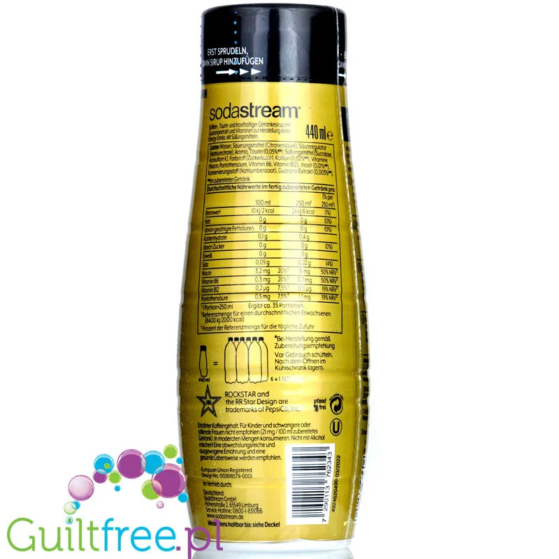 Rockstar SodaStream Original Energy No Sugar - złoty Rockstar, syrop / koncentrat do wody energetyk bez cukru - Image 3