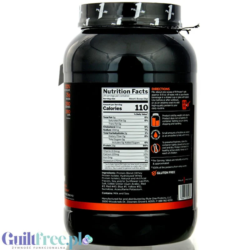 Rule1 R1 Protein Birthday Cake 0,9KG - beztłuszczowa odżywka białkowa WPI & WPH - Image 2
