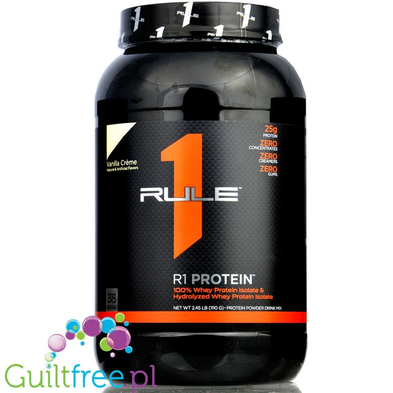 Rule1 R1 Protein Vanilla Crème 0,9KG - beztłuszczowa odżywka białkowa WPI & WPH